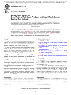 ASTM D5772-21 ASTM D5772-21 - Standard Test Method for Cloud Point of Petroleum Products and Liquid Fuels (Linear Cooling Rate Method) - Page 1 preview