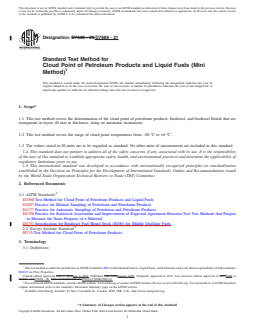 ASTM D7689-21 REDLINE ASTM D7689-21 - Standard Test Method for Cloud Point of Petroleum Products and Liquid Fuels (Mini Method) - Page 1 preview