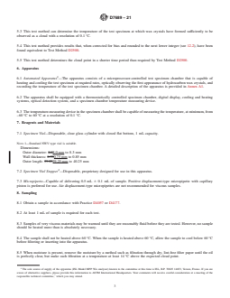 ASTM D7689-21 REDLINE ASTM D7689-21 - Standard Test Method for Cloud Point of Petroleum Products and Liquid Fuels (Mini Method) - Page 3 preview