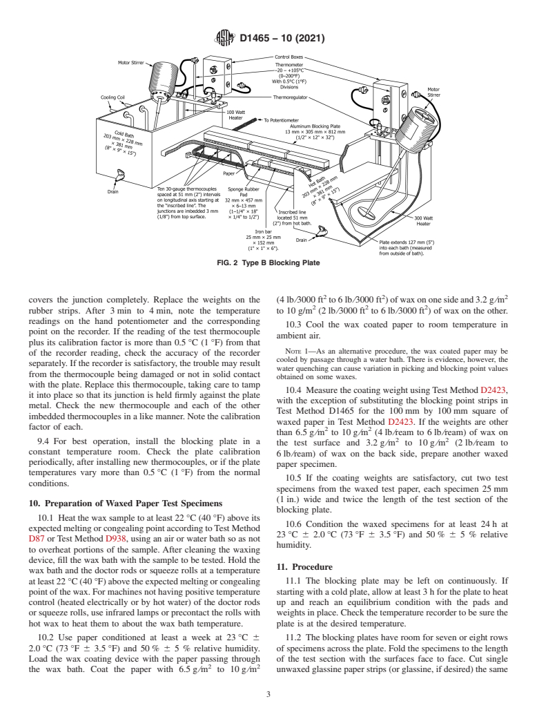 ASTM D1465-10(2021) - Standard Test Method for  Blocking and Picking Points of Petroleum Wax