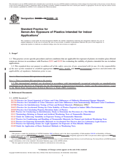 ASTM D4459-21 REDLINE ASTM D4459-21 - Standard Practice for Xenon-Arc Exposure of Plastics Intended for Indoor Applications - Page 1 preview