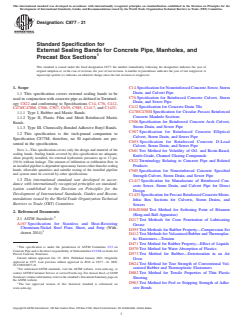 ASTM C877-21 ASTM C877-21 - Standard Specification for External Sealing Bands for Concrete Pipe, Manholes, and Precast Box Sections - Page 1 preview