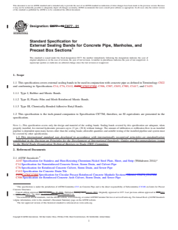 ASTM C877-21 REDLINE ASTM C877-21 - Standard Specification for External Sealing Bands for Concrete Pipe, Manholes, and Precast Box Sections - Page 1 preview