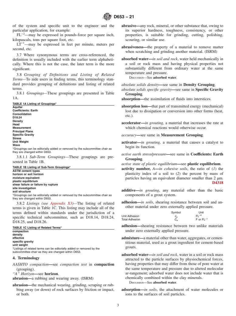 ASTM D653-21 - Standard Terminology Relating to  Soil, Rock, and Contained Fluids