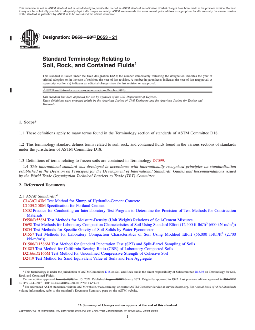 REDLINE ASTM D653-21 - Standard Terminology Relating to  Soil, Rock, and Contained Fluids