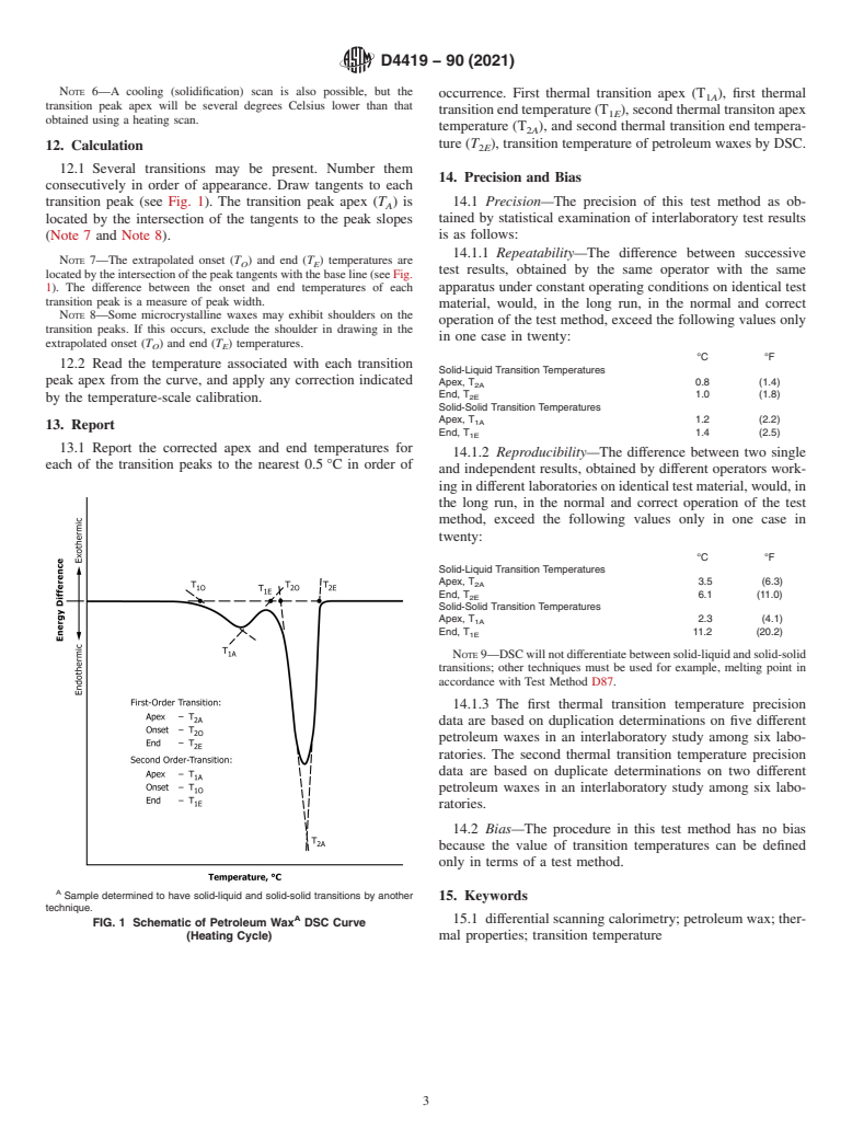 ASTM D4419-90(2021) - Standard Test Method for  Measurement of Transition Temperatures of Petroleum Waxes by  Differential Scanning Calorimetry (DSC)