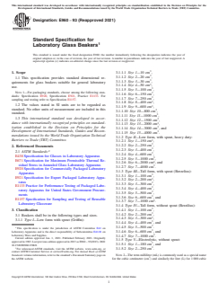 ASTM E960-93(2021) ASTM E960-93(2021) - Standard Specification for Laboratory Glass Beakers - Page 1 preview