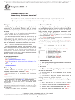 ASTM D5226-21 ASTM D5226-21 - Standard Practice for Dissolving Polymer Materials - Page 1 preview