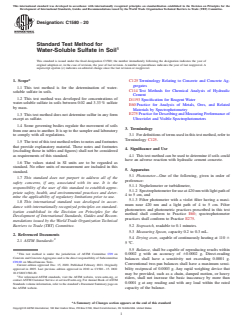 ASTM C1580-20 ASTM C1580-20 - Standard Test Method for Water-Soluble Sulfate in Soil - Page 1 preview