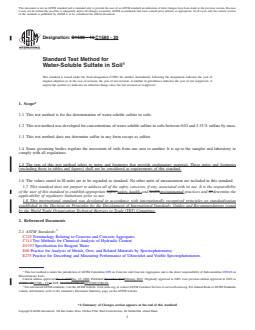 ASTM C1580-20 REDLINE ASTM C1580-20 - Standard Test Method for Water-Soluble Sulfate in Soil - Page 1 preview