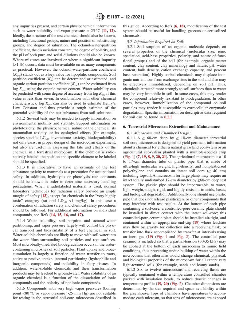 ASTM E1197-12(2021) - Standard Guide for  Conducting a Terrestrial Soil-Core Microcosm Test