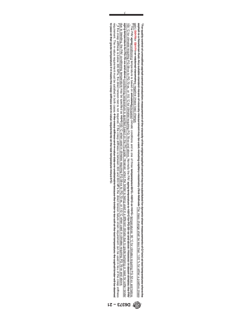 REDLINE ASTM D6373-21 - Standard Specification for Performance-Graded Asphalt Binder