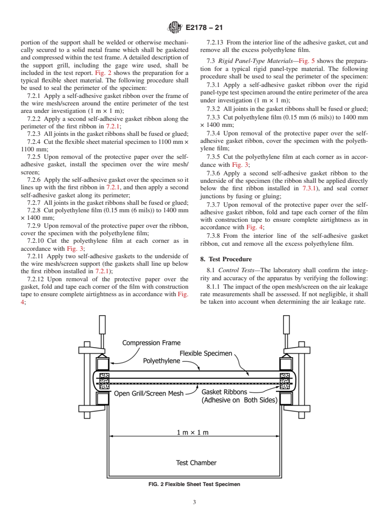 ASTM E2178-21 - Standard Test Method for Determining Air Leakage Rate and Calculation of Air Permeance  of Building Materials