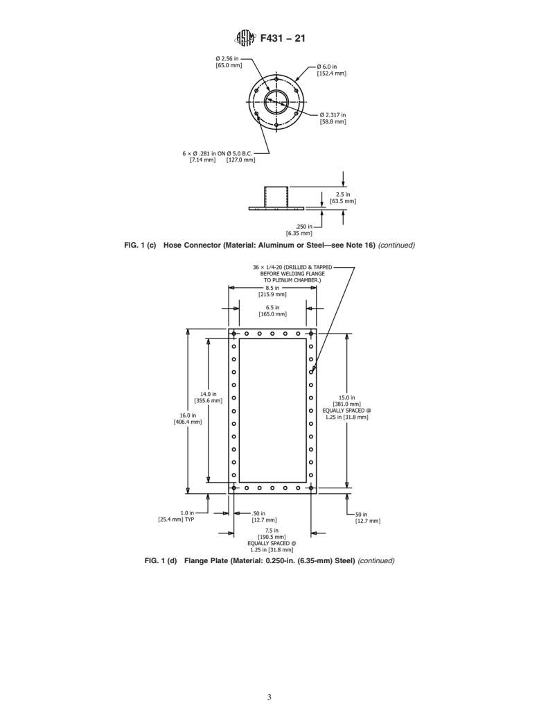 ASTM F431-21 - Standard Specification for  Air Performance Measurement Plenum Chamber for Vacuum Cleaners