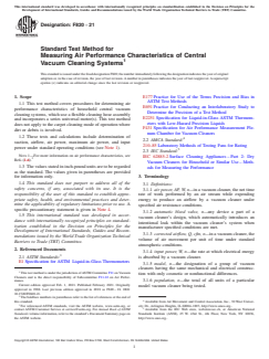 ASTM F820-21 ASTM F820-21 - Standard Test Method for Measuring Air Performance Characteristics of Central Vacuum Cleaning Systems - Page 1 preview