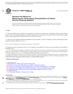 ASTM F820-21 REDLINE ASTM F820-21 - Standard Test Method for Measuring Air Performance Characteristics of Central Vacuum Cleaning Systems - Page 1 preview