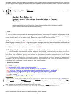 ASTM F558-21 REDLINE ASTM F558-21 - Standard Test Method for Measuring Air Performance Characteristics of Vacuum Cleaners - Page 1 preview
