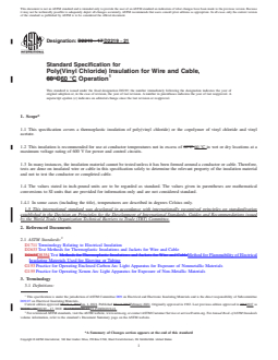 ASTM D2219-21 REDLINE ASTM D2219-21 - Standard Specification for Poly(Vinyl Chloride) Insulation for Wire and Cable, 60 °C Operation - Page 1 preview