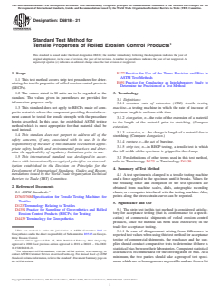 ASTM D6818-21 ASTM D6818-21 - Standard Test Method for Tensile Properties of Rolled Erosion Control Products - Page 1 preview