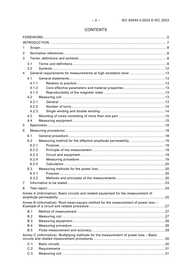 IEC 62044-3:2023 IEC 62044-3:2023 - Cores made of soft magnetic materials - Measuring methods - Part 3: Magnetic properties at high excitation level
Released:7/7/2023 - Page 4 preview