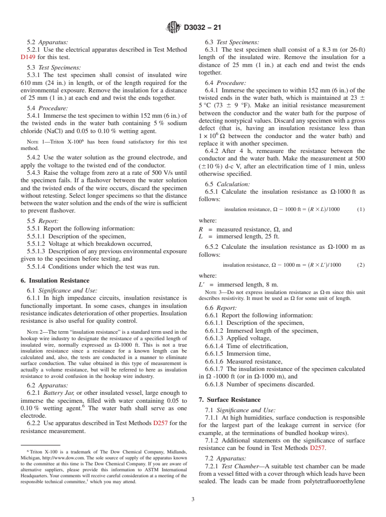 ASTM D3032-21 - Standard Test Methods for  Hookup Wire Insulation