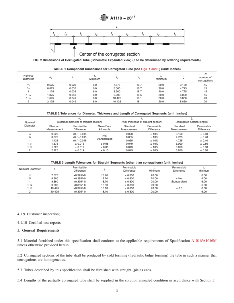 REDLINE ASTM A1119-20e1 - Standard Specification for Welded Partially Corrugated Tube for Potable Water and General  Service