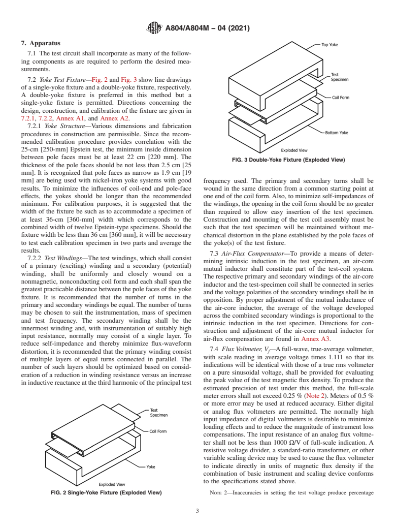 ASTM A804/A804M-04(2021) - Standard Test Methods for Alternating-Current Magnetic Properties of Materials at Power   Frequencies  Using Sheet-Type Test Specimens