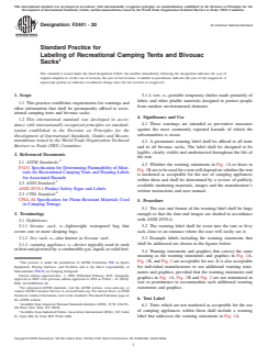 ASTM F2441-20 - Standard Practice for  Labeling of Recreational Camping Tents and Bivouac Sacks