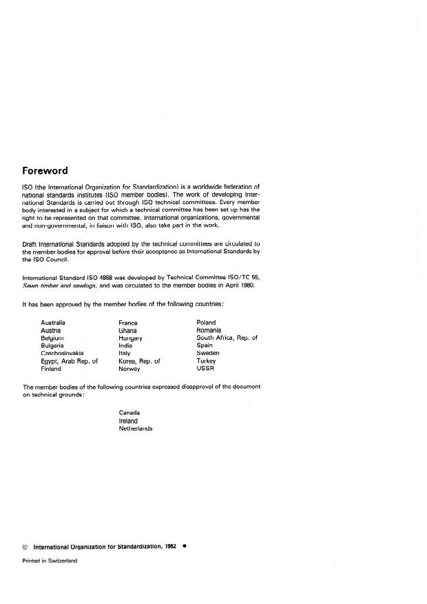 ISO 4858:1982 ISO 4858:1982 - Wood -- Determination of volumetric shrinkage - Page 2 preview