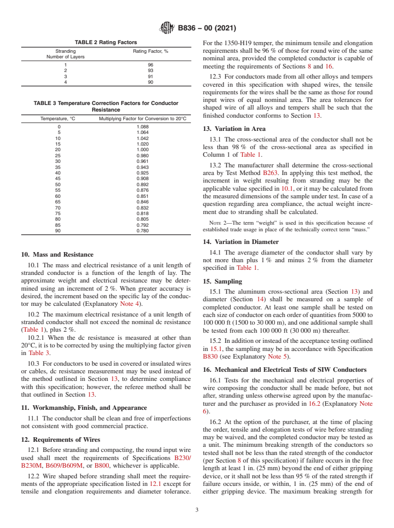 ASTM B836-00(2021) - Standard Specification for Compact Round Stranded Aluminum Conductors Using Single Input   Wire Construction