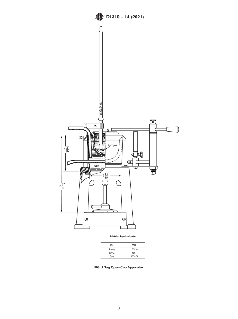 ASTM D1310-14(2021) - Standard Test Method for Flash Point and Fire Point of Liquids by Tag Open-Cup Apparatus