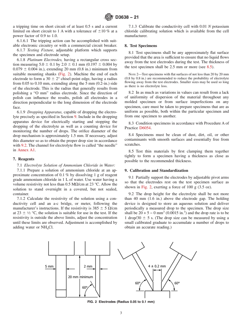 ASTM D3638-21 - Standard Test Method for  Comparative Tracking Index of Electrical Insulating Materials