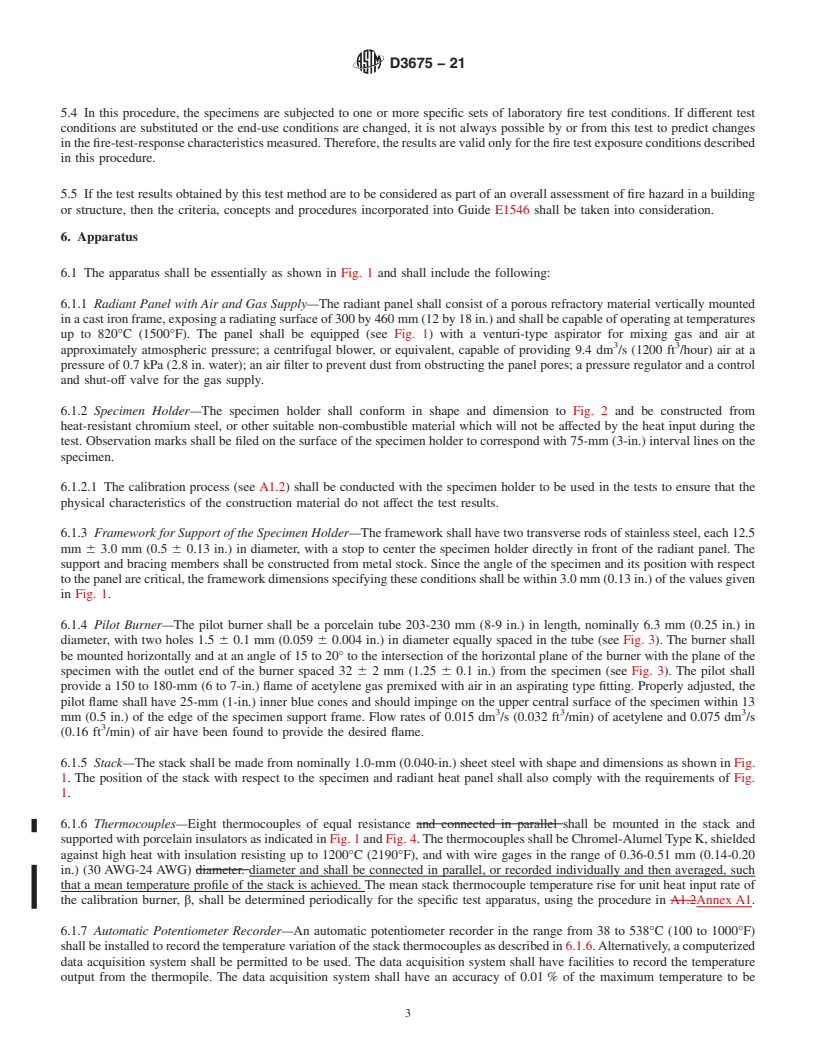 REDLINE ASTM D3675-21 - Standard Test Method for Surface Flammability of Flexible Cellular Materials Using a  Radiant Heat Energy Source