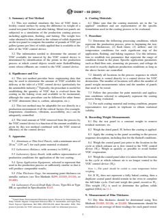 ASTM D5087-02(2021) ASTM D5087-02(2021) - Standard Test Method for Determining Amount of Volatile Organic Compound (VOC) Released from Solventborne Automotive Coatings and Available for Removal in a VOC Control Device (Abatement) - Page 2 preview
