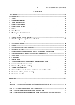 IEC 61558-2-7:2023 - Safety of transformers, reactors, power supply units and combinations thereof - Part 2-7: Particular requirements and tests for transformers and power supply units for toys
Released:6/23/2023
Isbn:9782832270899 - Page 4 preview