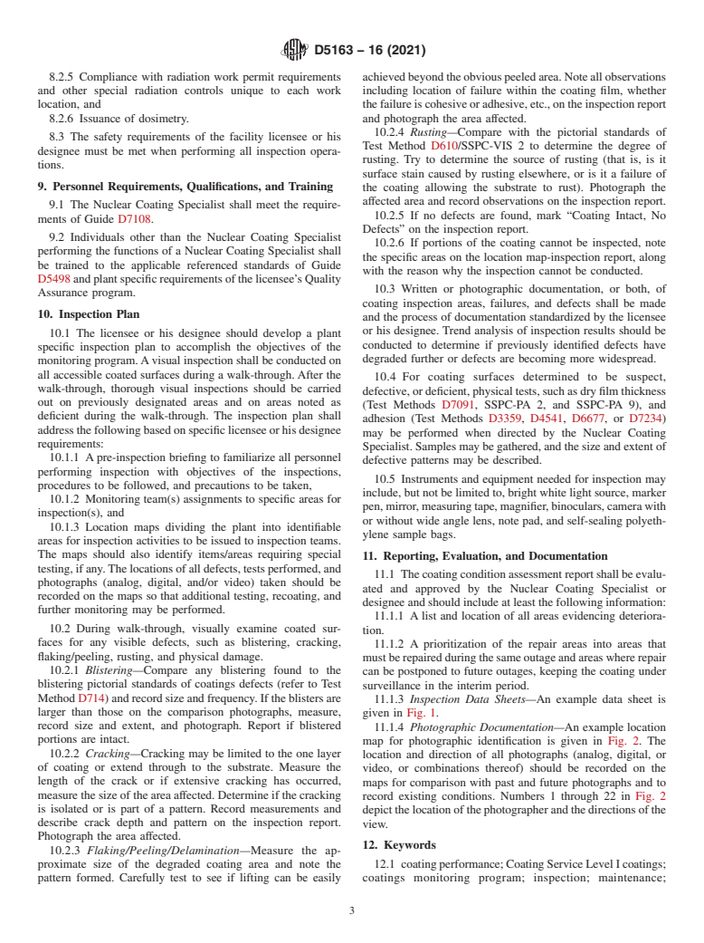 ASTM D5163-16(2021) - Standard Guide for Establishing a Program for Condition Assessment of Coating  Service        Level I Coating Systems in Nuclear Power Plants