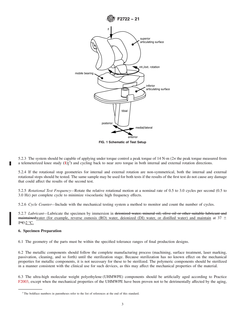 REDLINE ASTM F2722-21 - Standard Practice for Evaluating Mobile Bearing Knee Tibial Baseplate Rotational  Stops