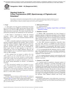 ASTM D5381-93(2021) ASTM D5381-93(2021) - Standard Guide for X-Ray Fluorescence (XRF) Spectroscopy of Pigments and Extenders - Page 1 preview