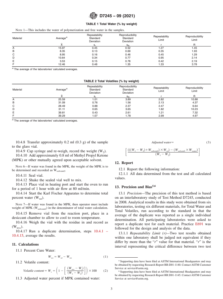 ASTM D7245-09(2021) - Standard Test Method for Measuring Total Water and Volatiles in Liquid Coatings Which   Produce       Cure   Water Upon Heating