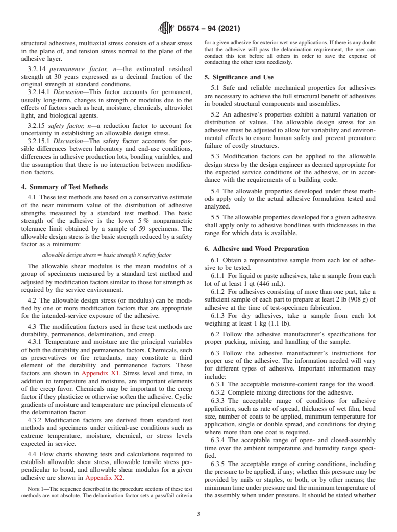 ASTM D5574-94(2021) - Standard Test Methods for Establishing Allowable Mechanical Properties of Wood-Bonding  Adhesives for Design of Structural Joints