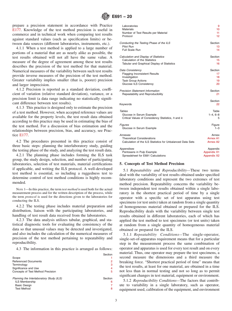 ASTM E691-20 - Standard Practice for  Conducting an Interlaboratory Study to Determine the Precision  of a Test Method