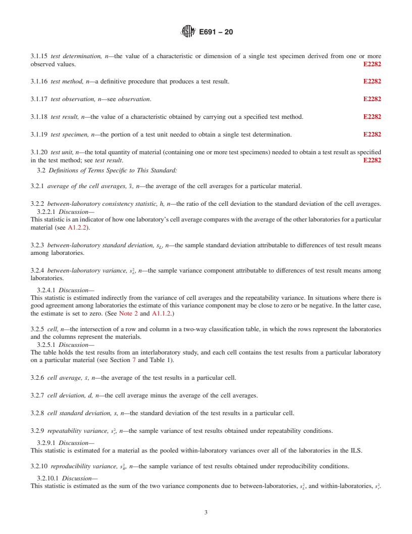 REDLINE ASTM E691-20 - Standard Practice for  Conducting an Interlaboratory Study to Determine the Precision  of a Test Method