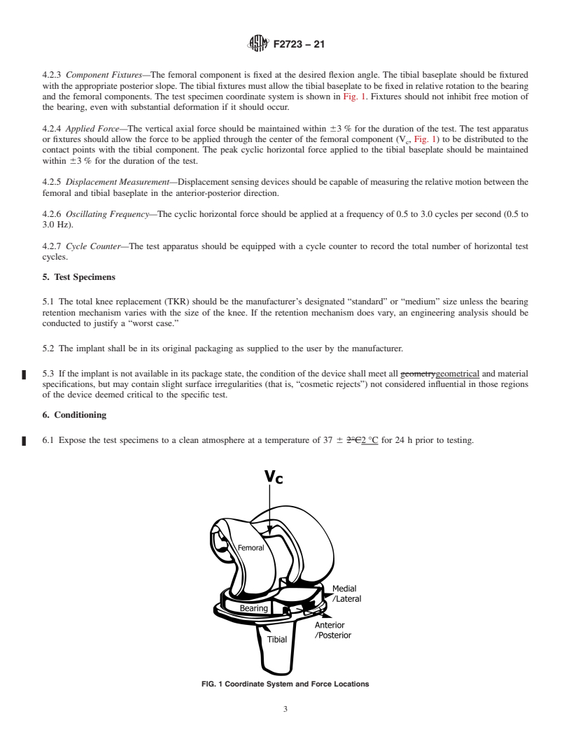 REDLINE ASTM F2723-21 - Standard Test Method for Evaluating Mobile Bearing Knee Tibial Baseplate/Bearing Resistance  to Dynamic Disassociation