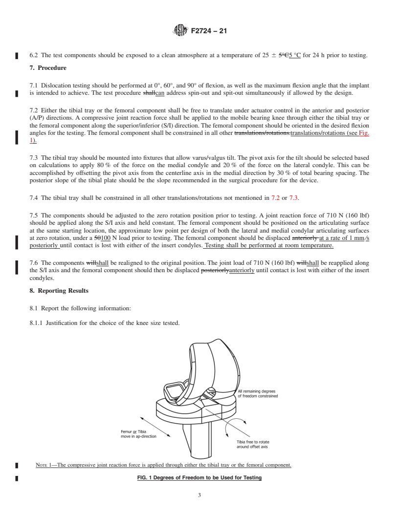 REDLINE ASTM F2724-21 - Standard Test Method for Evaluating Mobile Bearing Knee Dislocation