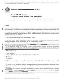 ASTM F2724-21 REDLINE ASTM F2724-21 - Standard Test Method for Evaluating Mobile Bearing Knee Dislocation - Page 1 preview
