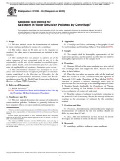 ASTM D1290-95(2021) ASTM D1290-95(2021) - Standard Test Method for Sediment in Water-Emulsion Polishes by Centrifuge - Page 1 preview