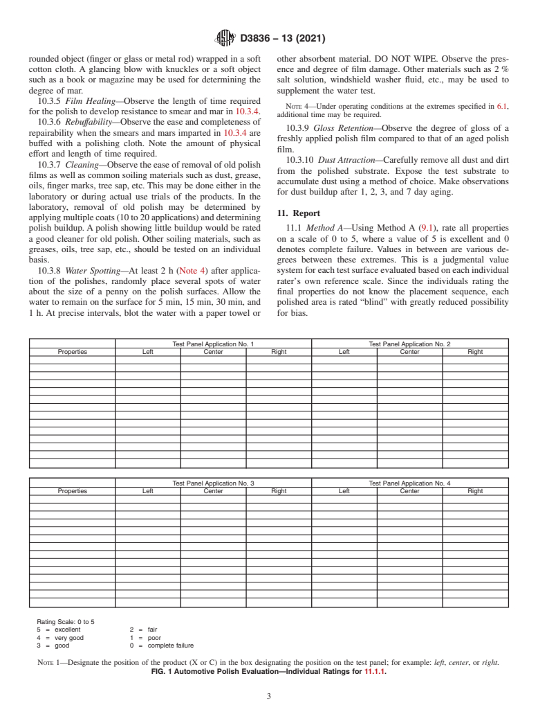 ASTM D3836-13(2021) - Standard Practice for Evaluation of  Automotive Polish