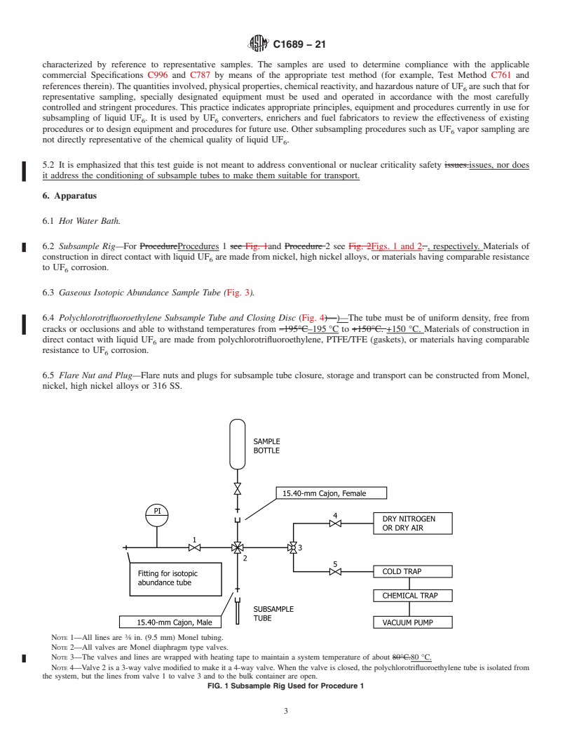 REDLINE ASTM C1689-21 - Standard Practice for  Subsampling of Uranium Hexafluoride