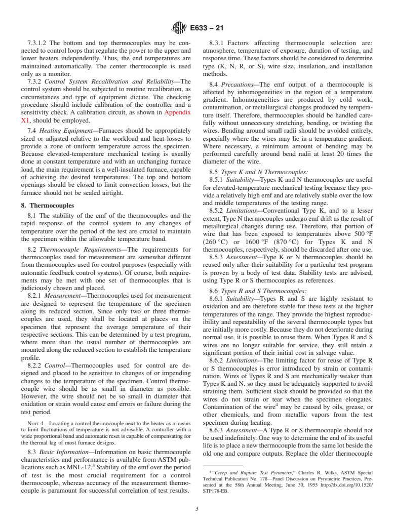 ASTM E633-21 - Standard Guide for  Use of Thermocouples in Elevated-Temperature Mechanical Testing