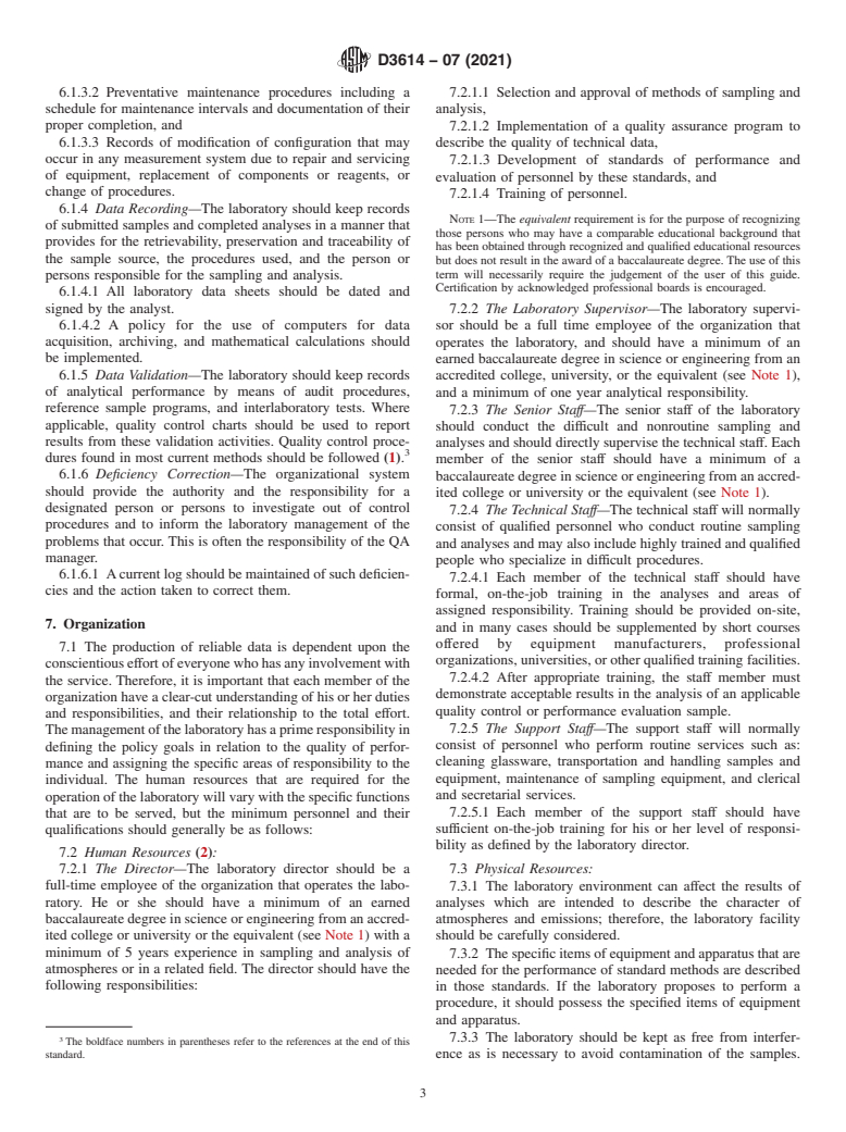 ASTM D3614-07(2021) - Standard Guide for  Laboratories Engaged in Sampling and Analysis of Atmospheres  and Emissions